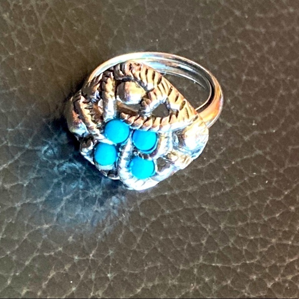 Womens Silver Tone Avon Adjustable Turquoise Ring